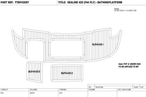 Sealine F44 (420 Statesman) Teak Bathing Platform Set