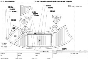 Sealine S41 Bathing Platform & Steps Teak Set
